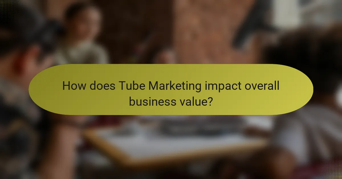 How does Tube Marketing impact overall business value?