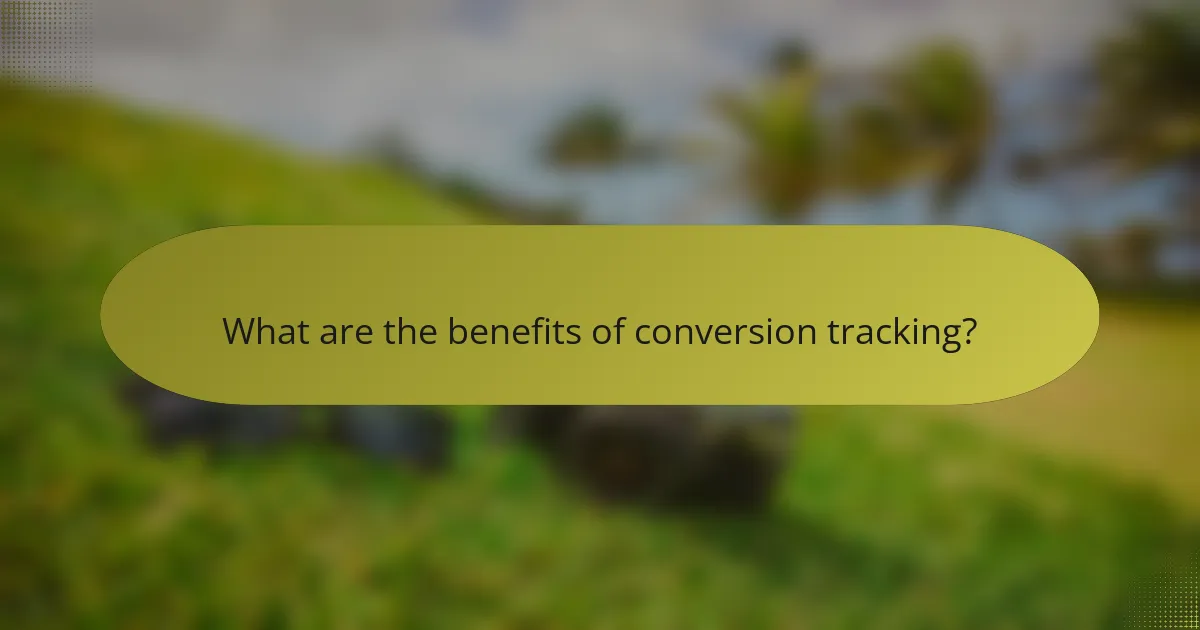 What are the benefits of conversion tracking?