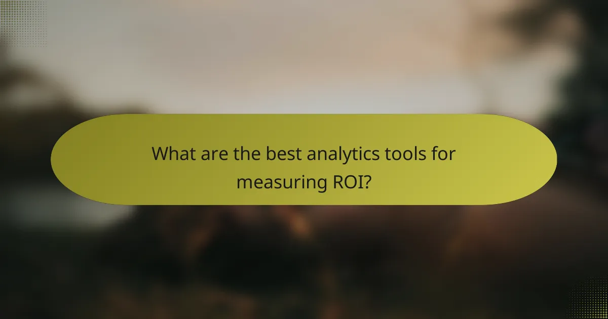 What are the best analytics tools for measuring ROI?