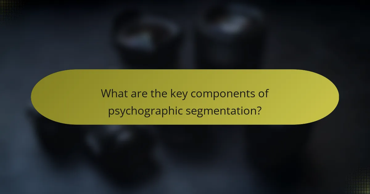 What are the key components of psychographic segmentation?
