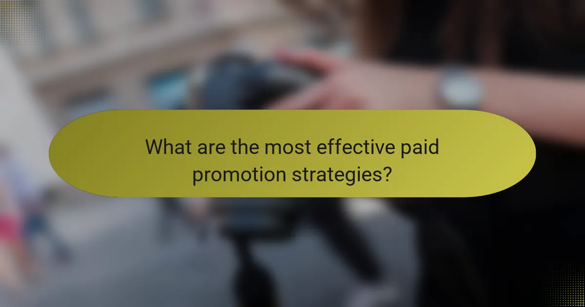 What are the most effective paid promotion strategies?