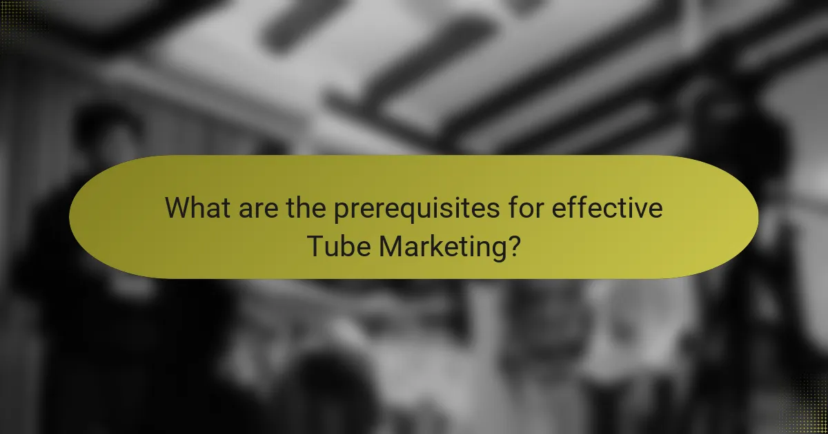 What are the prerequisites for effective tube marketing?