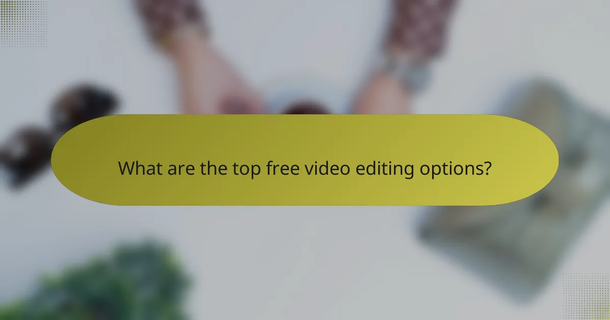 What are the top free video editing options?