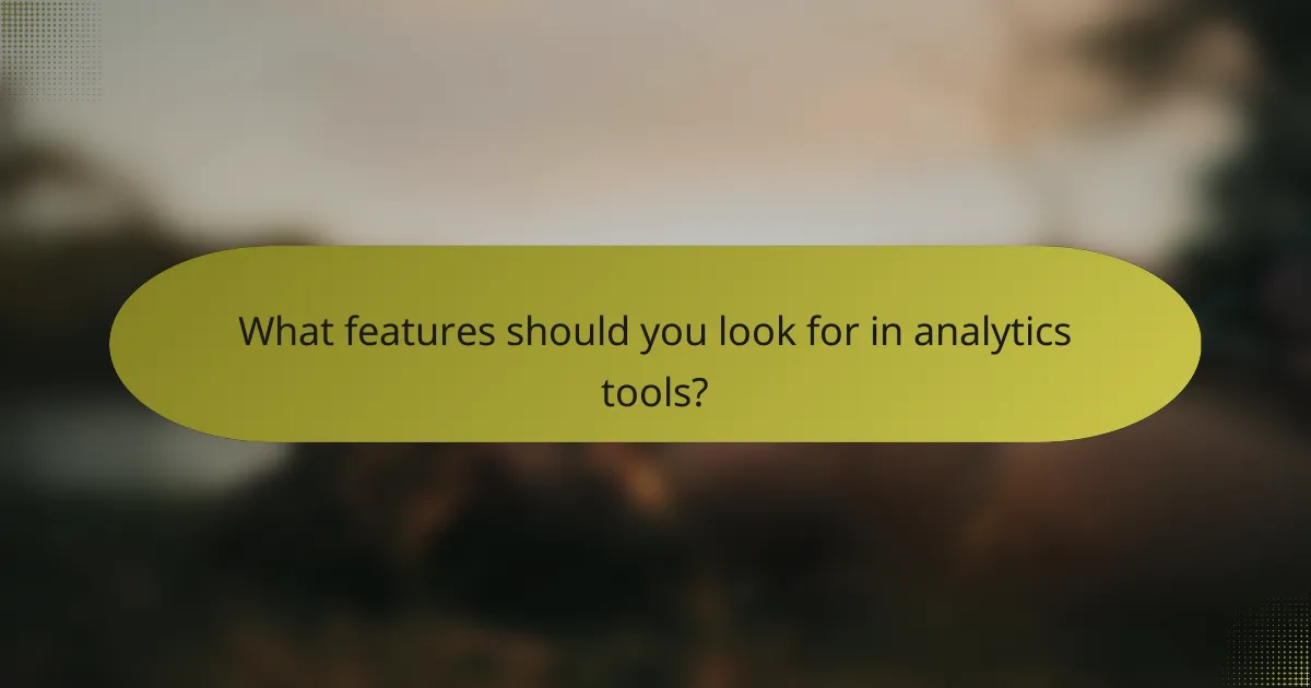 What features should you look for in analytics tools?