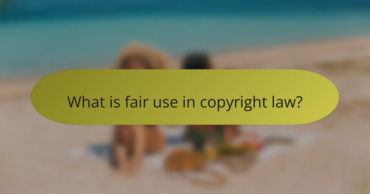 What is fair use in copyright law?