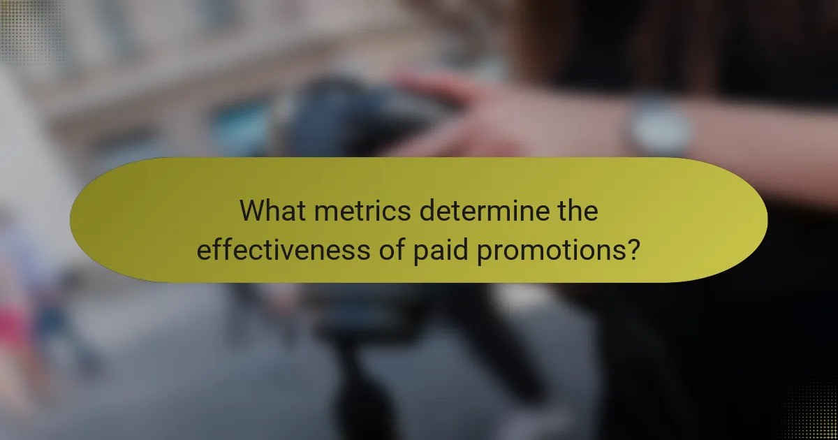 What metrics determine the effectiveness of paid promotions?