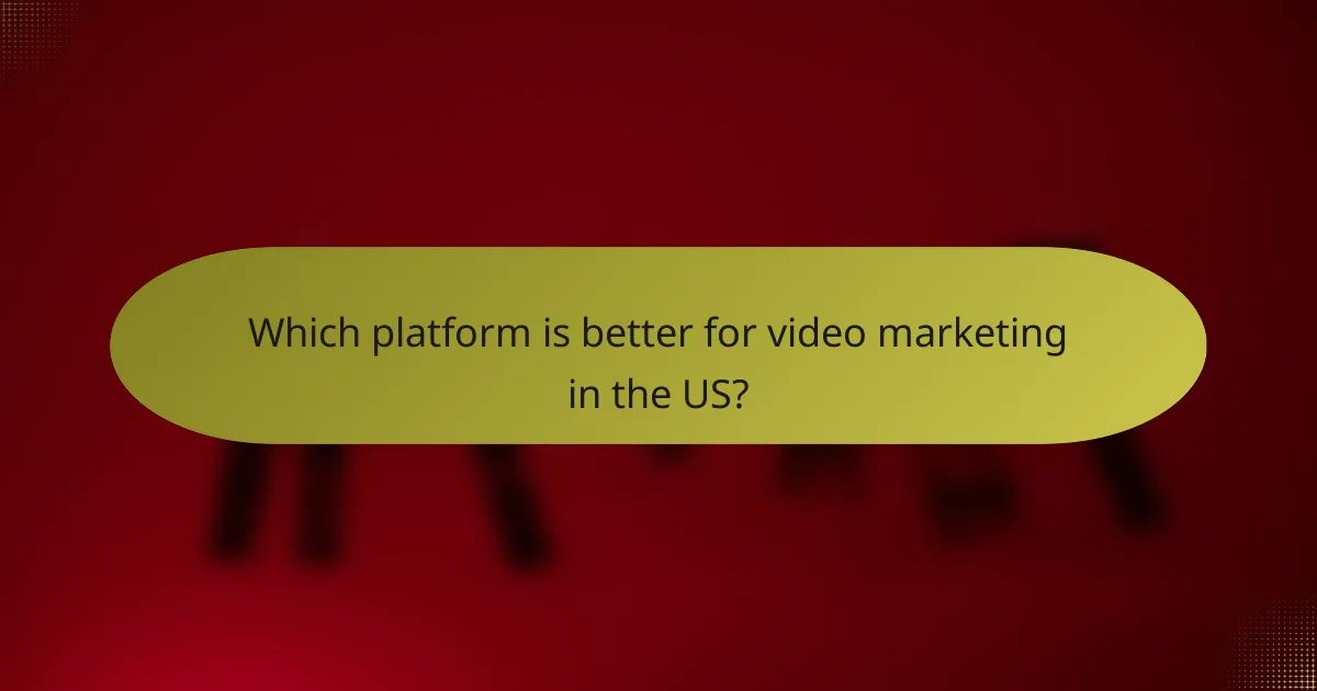 Which platform is better for video marketing in the US?